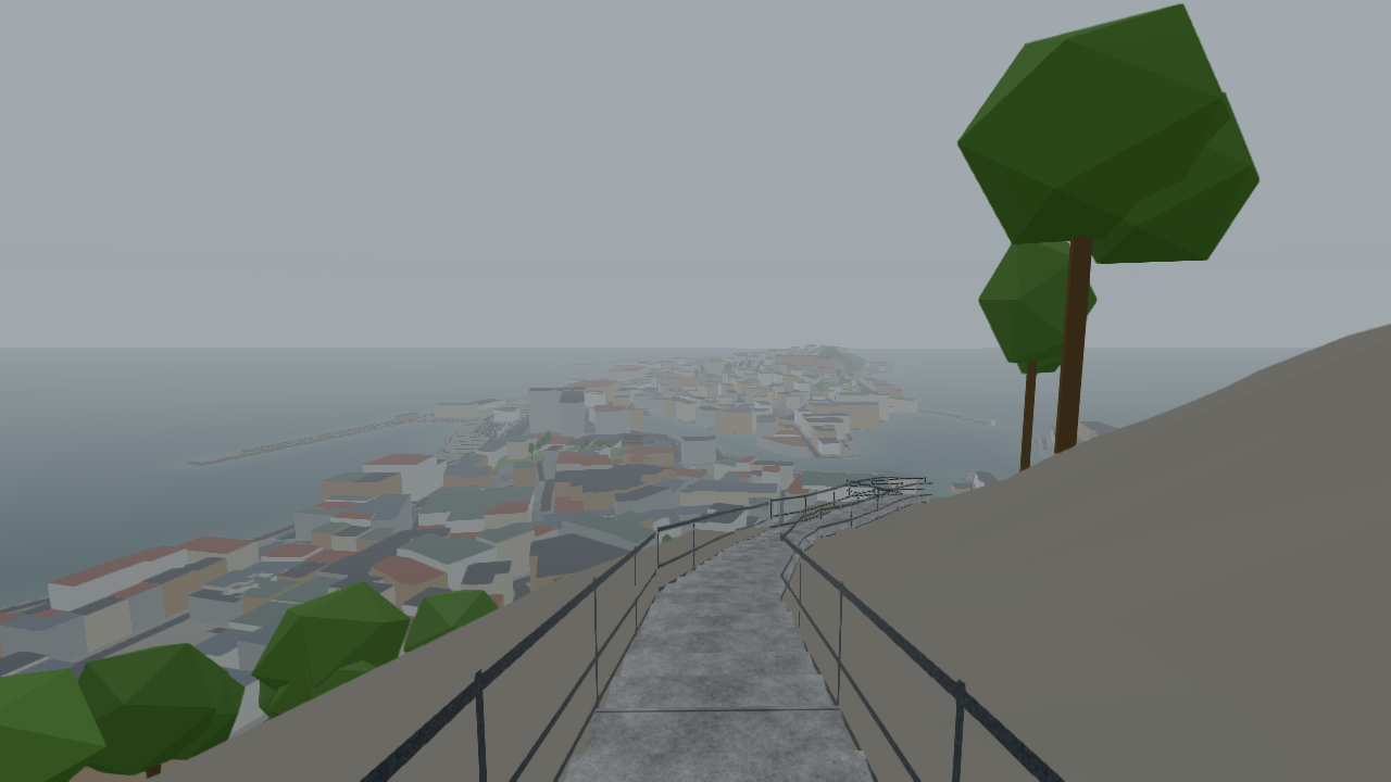 After the Bloom's live 3D world: a hillside overlooking Ålesund and the Norwegian coast